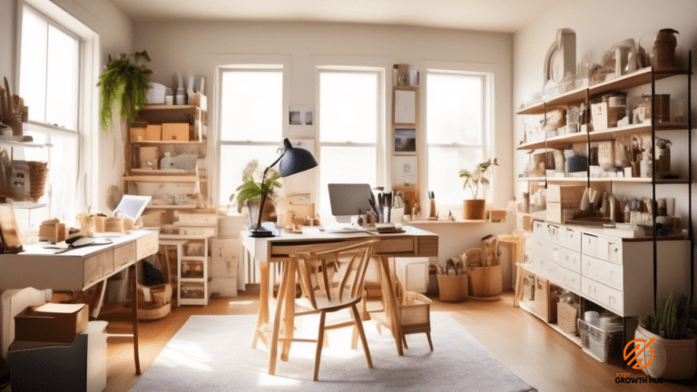 Efficient Shop Management: A Well-Organized and Bright Workspace for Successful Etsy Sellers