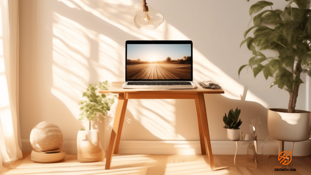 Alt Text: Sunlit room with a laptop displaying Etsy's traffic sources analytics, showcasing the various sources of traffic to an Etsy shop.