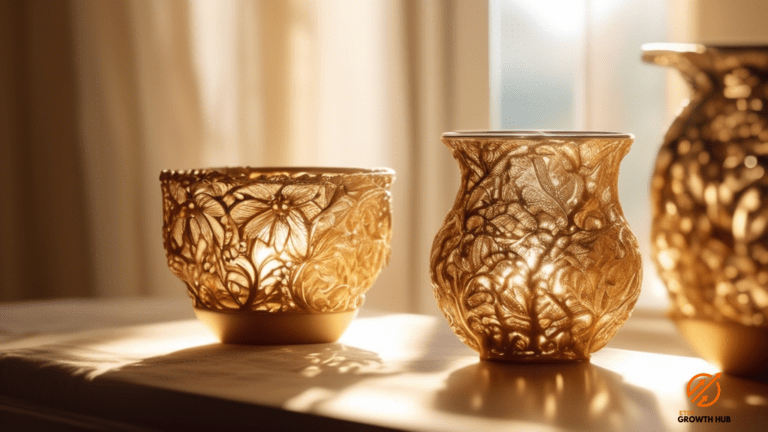 Handmade product bathed in soft, golden sunlight, showcasing intricate craftsmanship and value